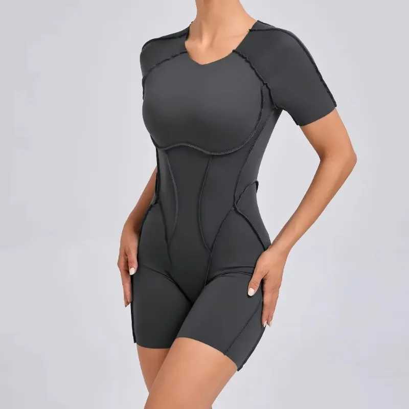 Yoga jumpsuit exercise and fitness set hip lift open back integrated tight fitting high elasticity outdoor gym sexy workout bodysuit W250326