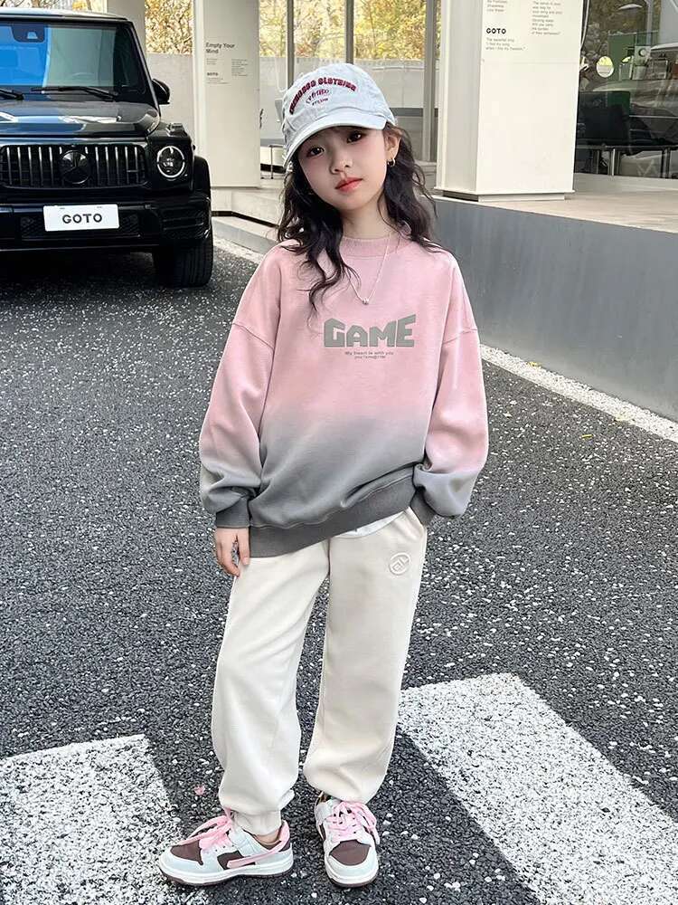 Ddmyshoesvip Girl Loose Pullover Hoodie Clothes For Teens Fashion Kids Sweatshirt Hoodies Casual Cool Years