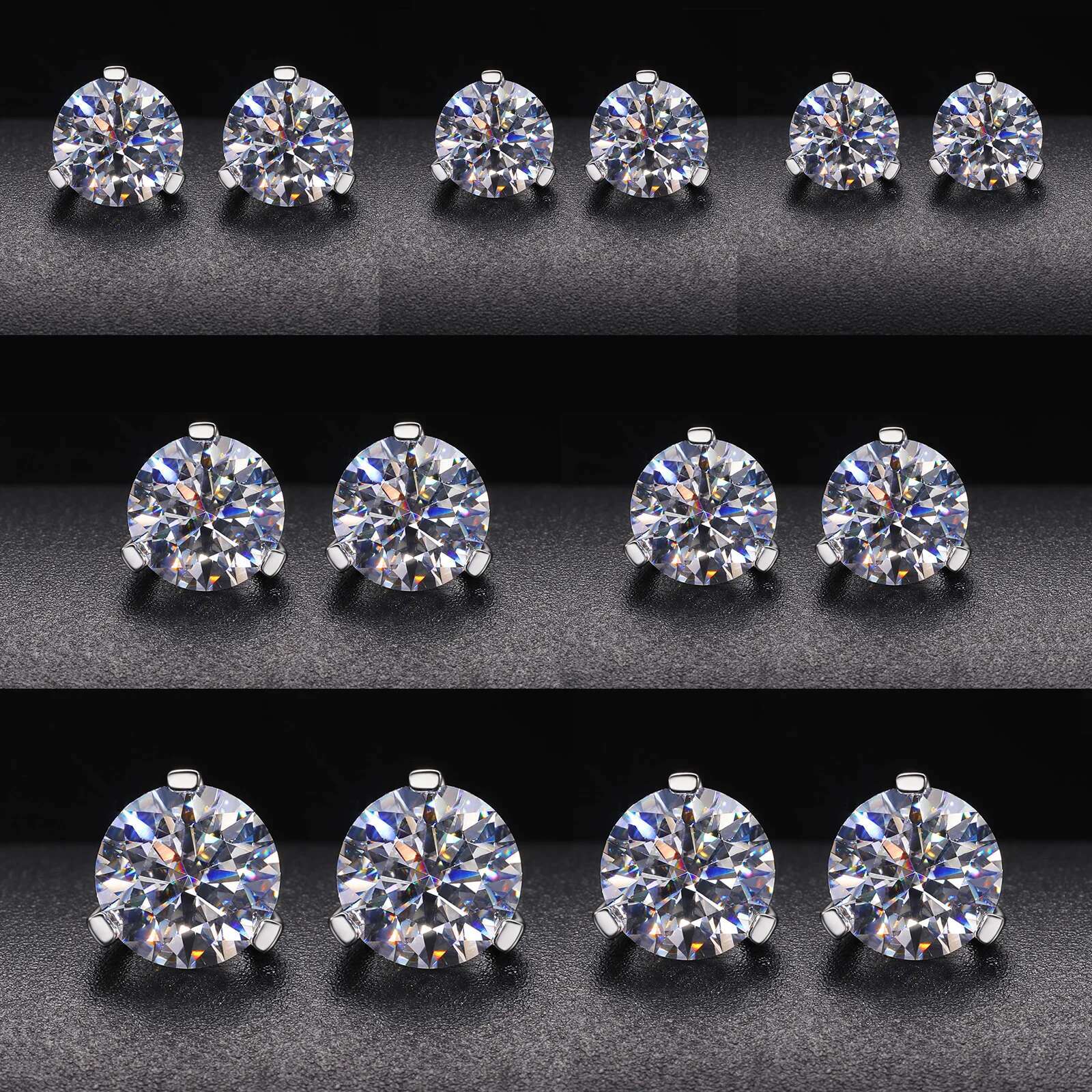Luxury Triangle Moissanite Eearring 925 Sterling Silver Earrings For Women Silver 925 Fine Jewelry