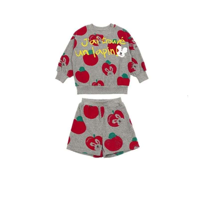 Ddmyshoesvip Sportswear Spring New Printed Fashion Boys Hoodie Shorts Set Pure Cotton Sweet Girls Shirt Children S Wear