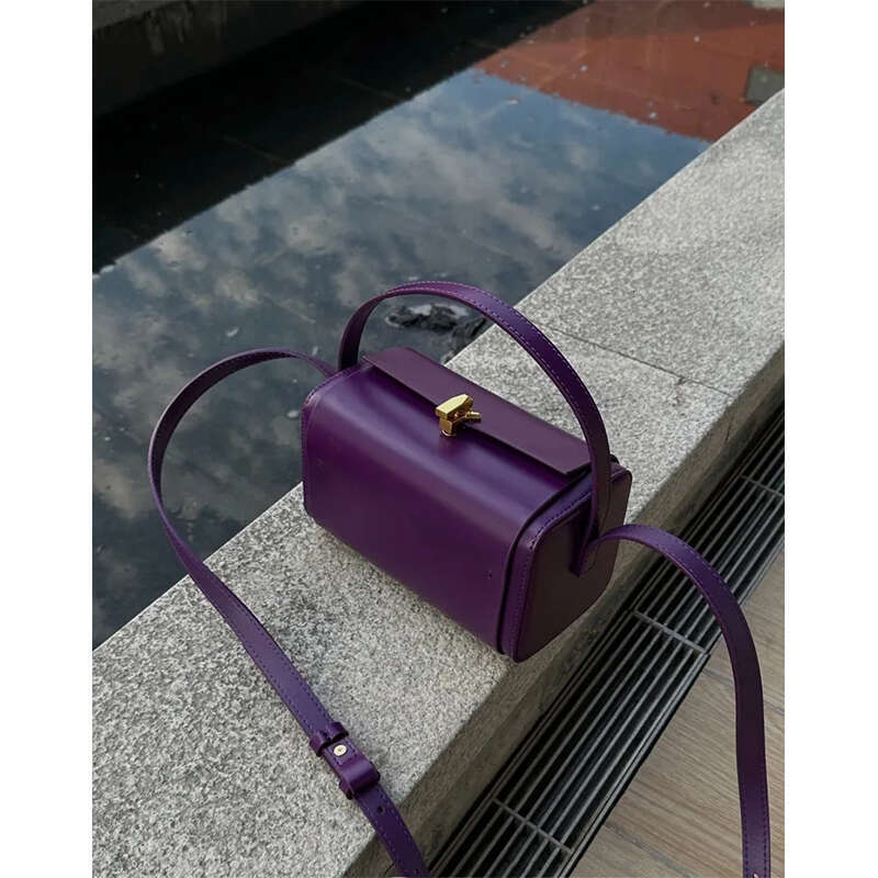 Women's Bags Women's Bags Handheld Box For Women New Fashionable Brazilian Berry Purple Boston Versatile, Niche Light Luxury Crossbody Bag