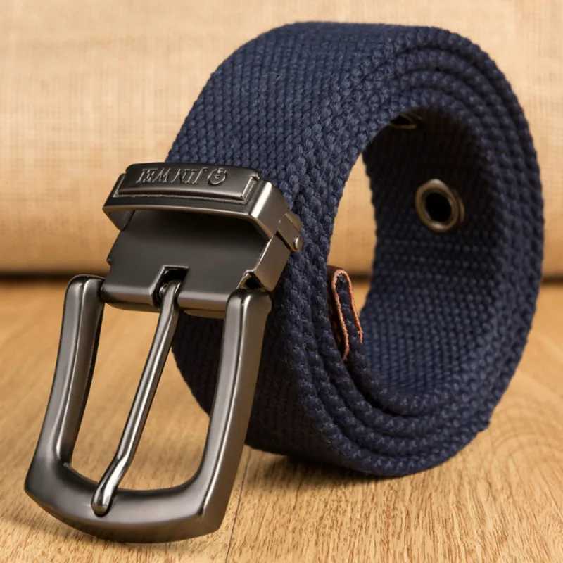 Canvas strap mens tactical strap sales mens outdoor sports simple and practical woven nylon canvas denim strap W250326