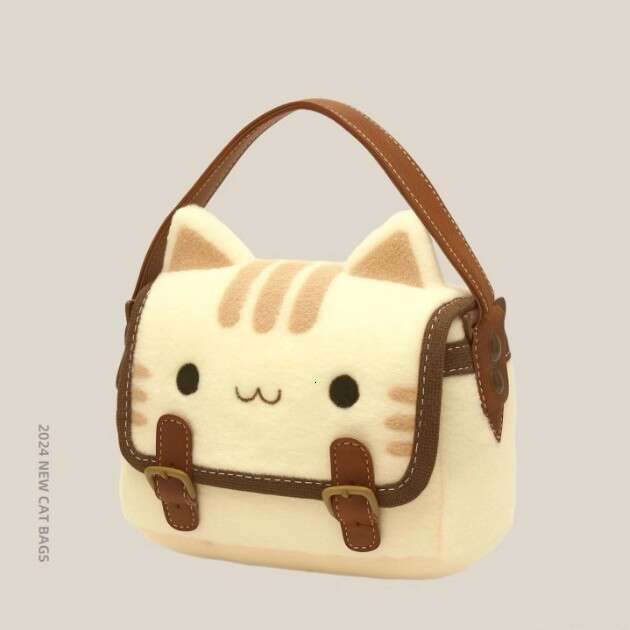 Cute Cat Small Bag 2024 New High Beauty Cartoon Plush Doll Handbag for Women