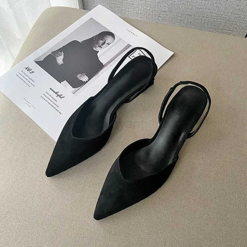 2022 New Fashion All-match Temperament Wens Single Shoes Solid Color Square Heel Pointed Toe Shoes for Wen Z250326