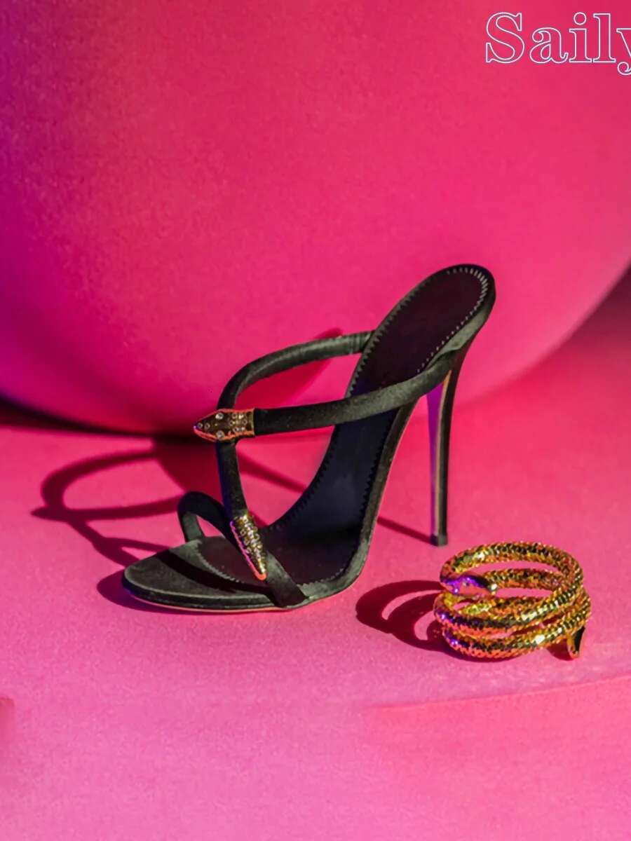 Sexy Snake Wrap Sandals Round Toe Dress Fashion Stiletto Heels Mixed Color Party Shoes New Summer Woman Unique 2024