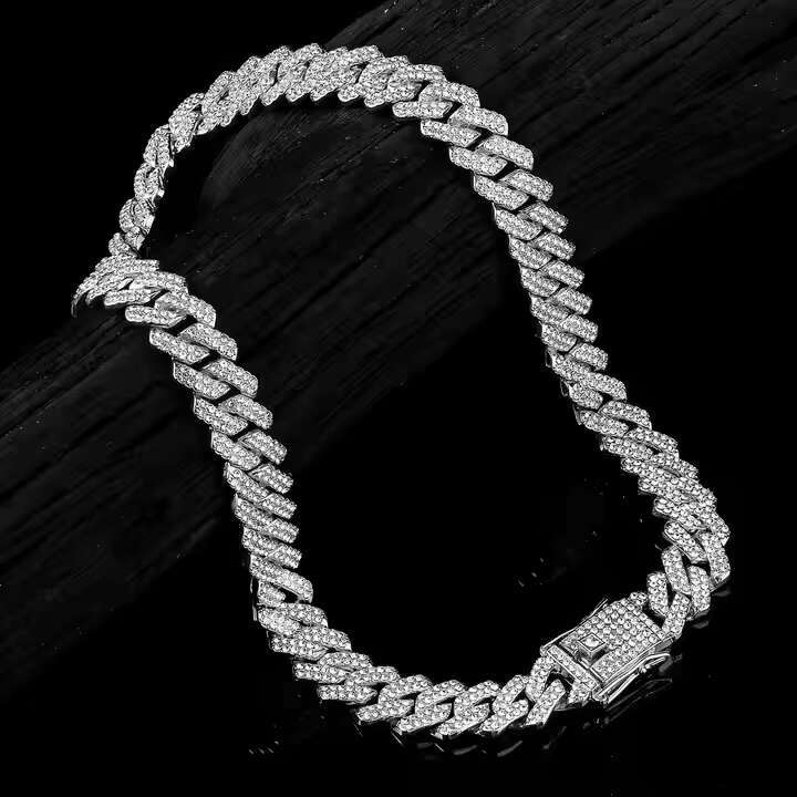 Speedin Custom Fashion Luxury Necklace Handmade 20mm 6 Rows Vvs D Moissanite Diamond Miami Cuban Link Chain