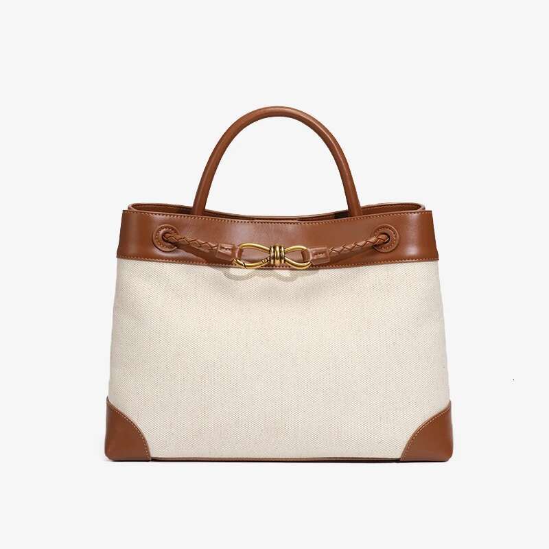 2024 Women's Large Contrast Color Canvas Attractive Simple Retro Handheld Crossbody Tote Bag Woman Ladies Bags Trend Y2k