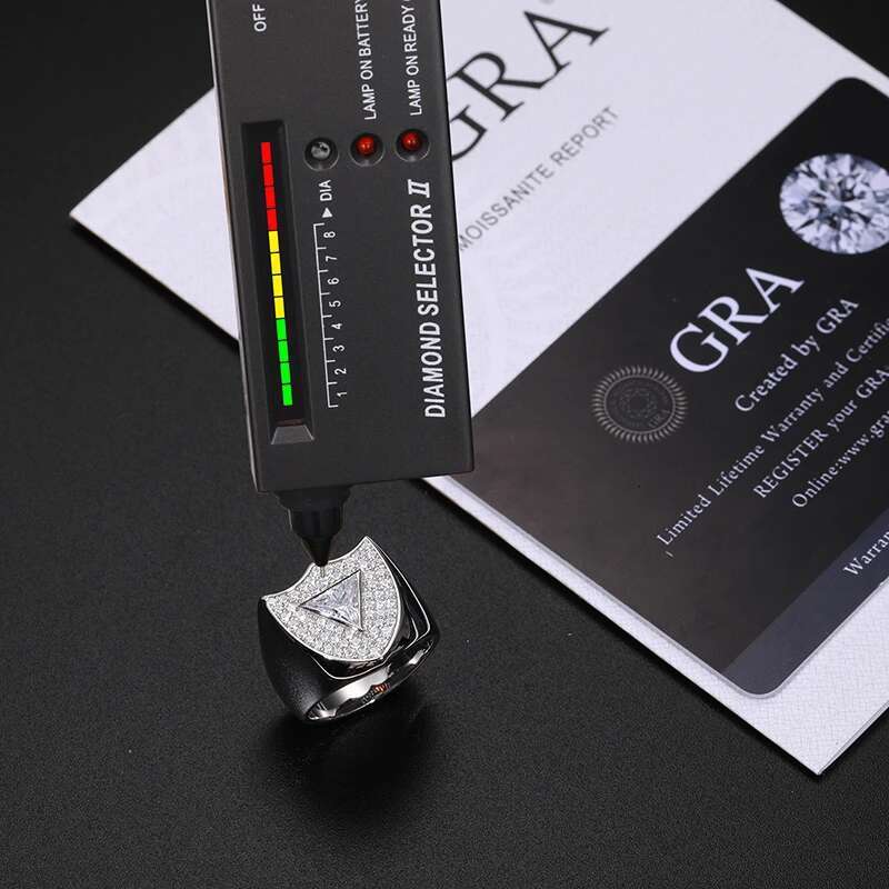 Real 925 Silver Classic Ring Iced Out Custom Moissanite Diamond Rings For Men Real Gold Plated Hip Hop Charm Jewelry Gifts