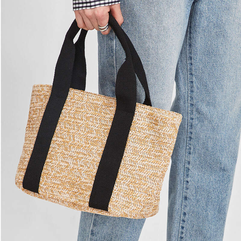2023 Summer New Vegetable Basket Grass Woven Bohemian Style Beach Ferry Holiday Leisure Women's Bag