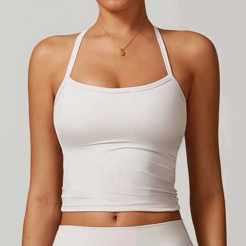 Womens cross back yoga top breathable and shockproof sports vest fitness bra with padding gym crop running top W250326
