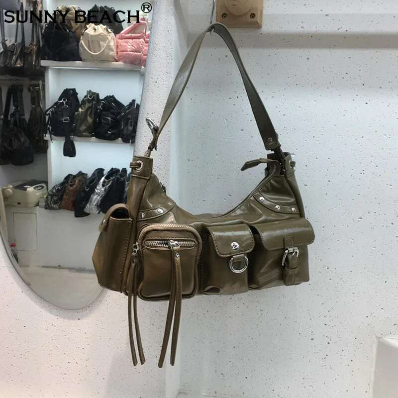 Fashion Multi Pockets Shoulder Designer Ladies Cross Body High Quality PU Leather Purses Messenger Hand Bag