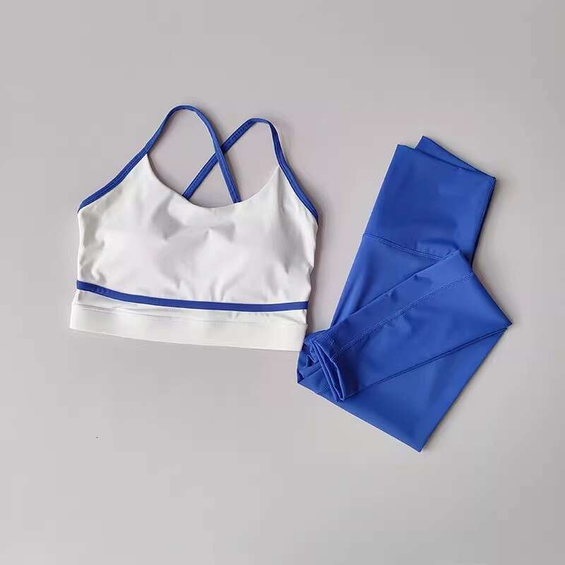Women Yoga Pants New Color Blocking Splicing Integrated Back Fitness Set For Women Quick Drying Yoga Pants Running And Cycling Sports Suit