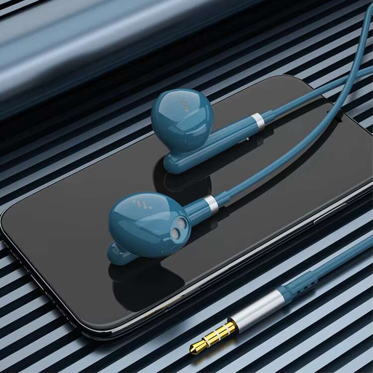 High quality wired 3.5mm jack, in ear bass with microphone, 1.2m cable, portable Hifi headphones
