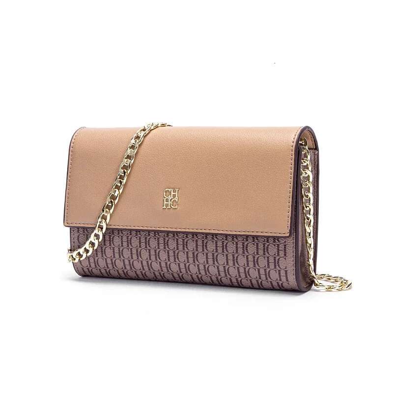 CH Exquisite Craftsmanship Light Design Chain Letter Elements Color blocked Women's Crossbody Bag