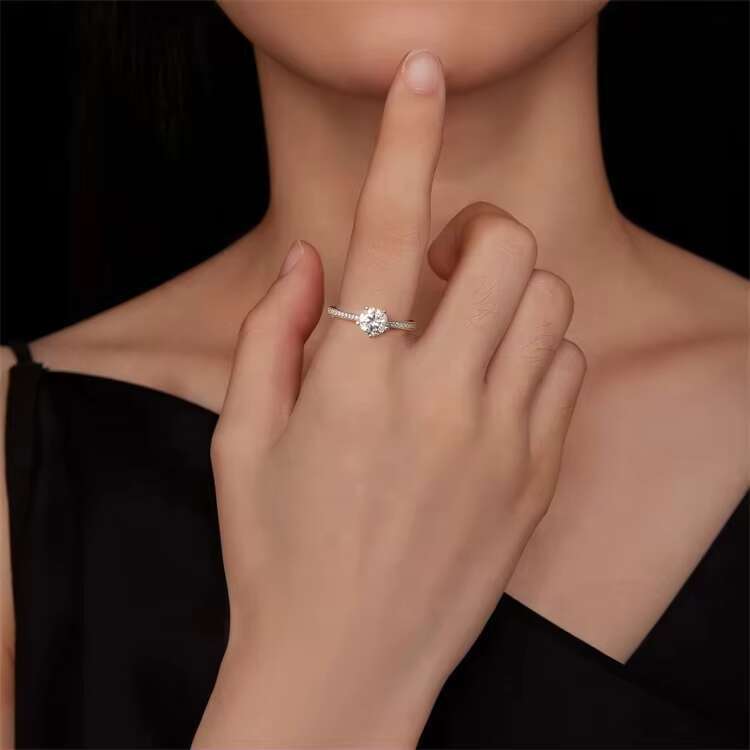 High Quality Vintage Engagement Moissanite Ring Luxury Sterling Silver 925 Wedding Jewelry for Women Classic Promise Ring