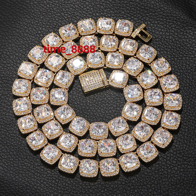 Speedin Iced Out D Color White VVS 925 Sterling Silver 3mm-4mm Moissanite Diamond Tennis Chain Necklace Gold Plated Link Chain