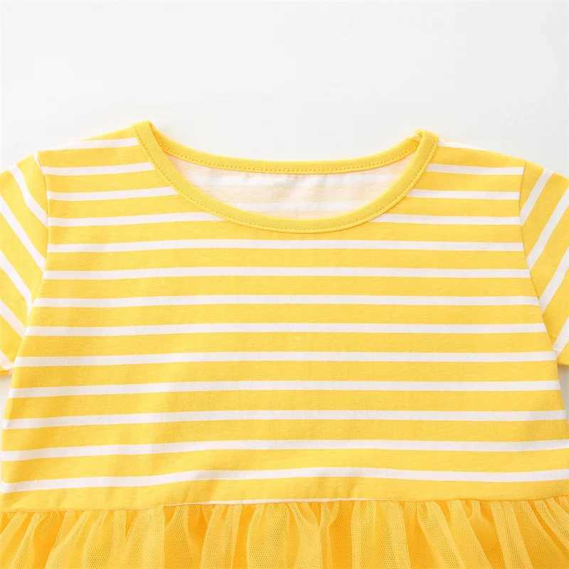 Jumping Meters 2-7T Summer Princess Girl Dress Rabbit Childrens Tank Top Par Birthday Baby Clothing Embroidered Dress Wedding W250326