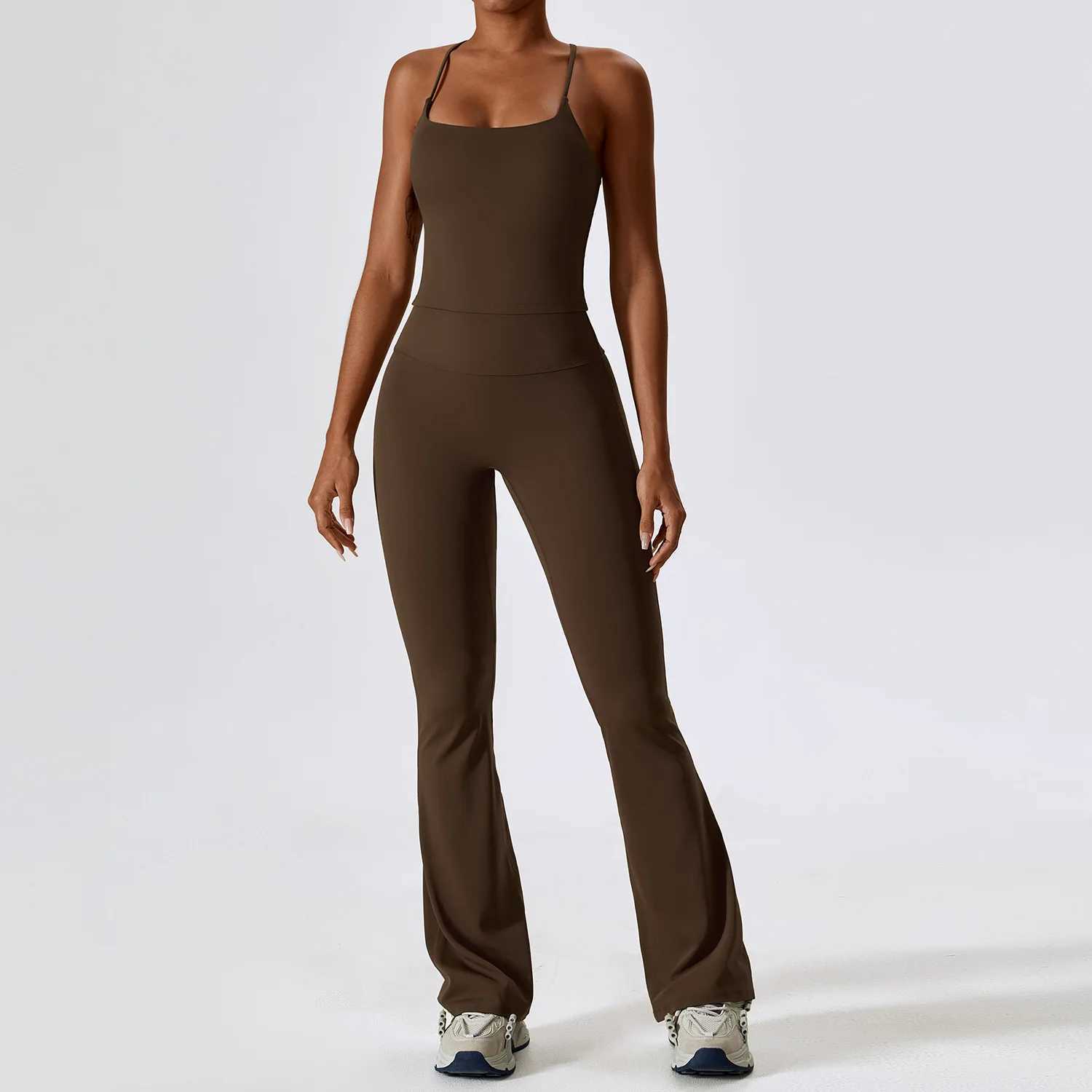 2-piece womens track and field clothes yoga set sportswear gym clothes fitness long sleeved crop tops waist tight sportswear W250326