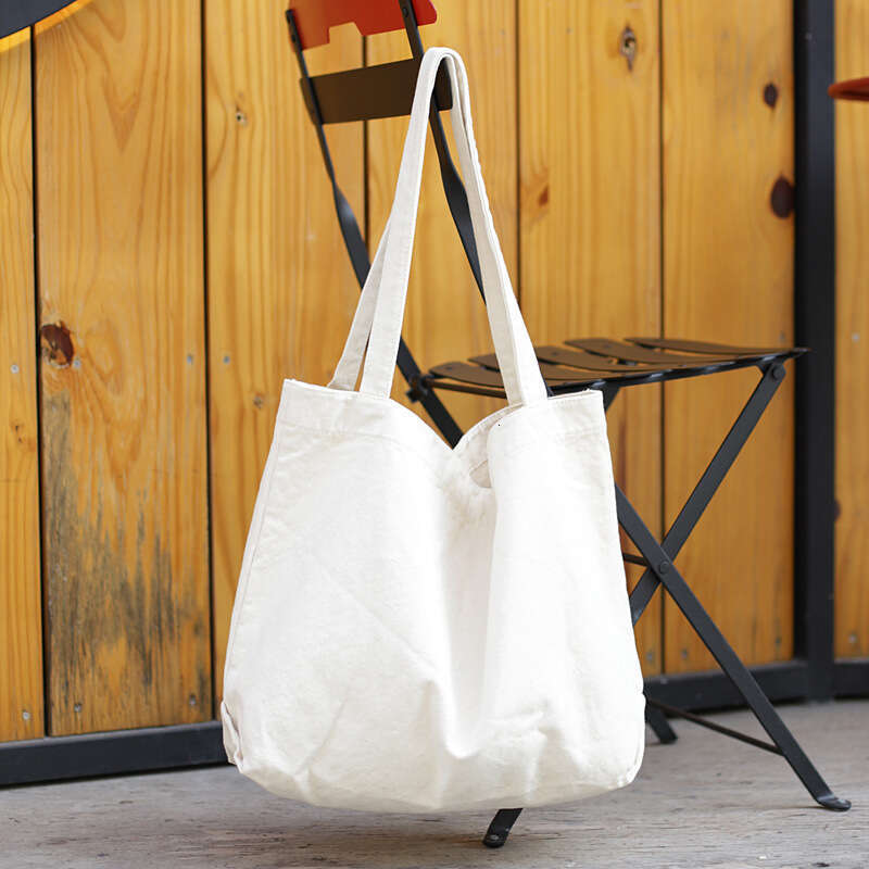 Korean version simple and large capacity canvas net red, lightweight solid color single shoulder women's casual shopping bag, handbag