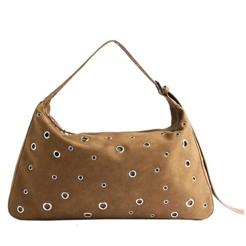 Rivets Handbag Underarm Street Trend Punk Wide Strap Women's Shoulder Bag Large Faux Suede Ladies Hand Bag Bolsos