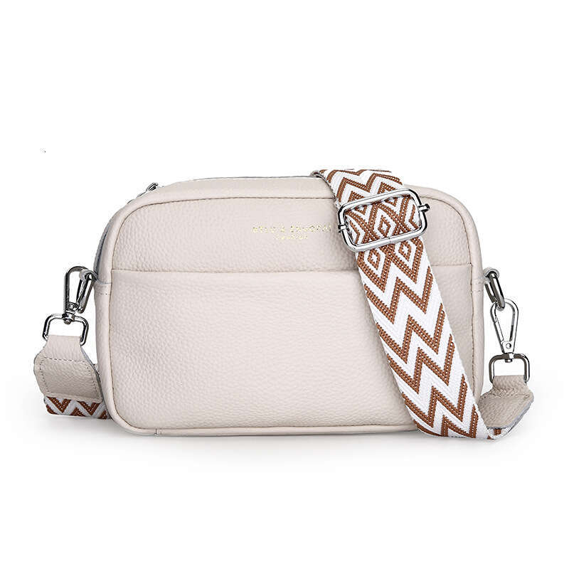 Genuine Leather Women's 2023 New Fashion Simple One Shoulder Crossbody Top Layer Cowhide Small Square Bag
