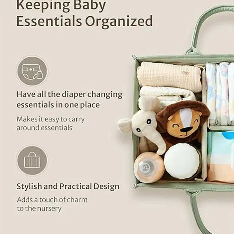 Multifunctional Baby Diaper Organizer Bag Folding Portable Diaper Stackers Caddies High Capacity Storage Bag for Baby ThingsC250326