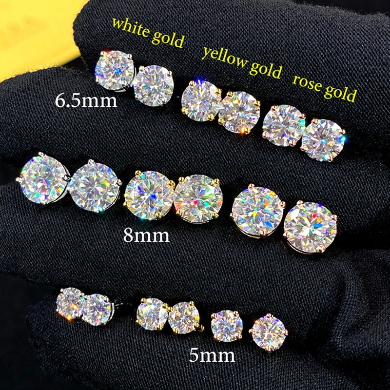 COSFIX Stud Earrings For Women 0.2-5ct D Color Earrings Fashion Round Women Stud Earring 2024 250318