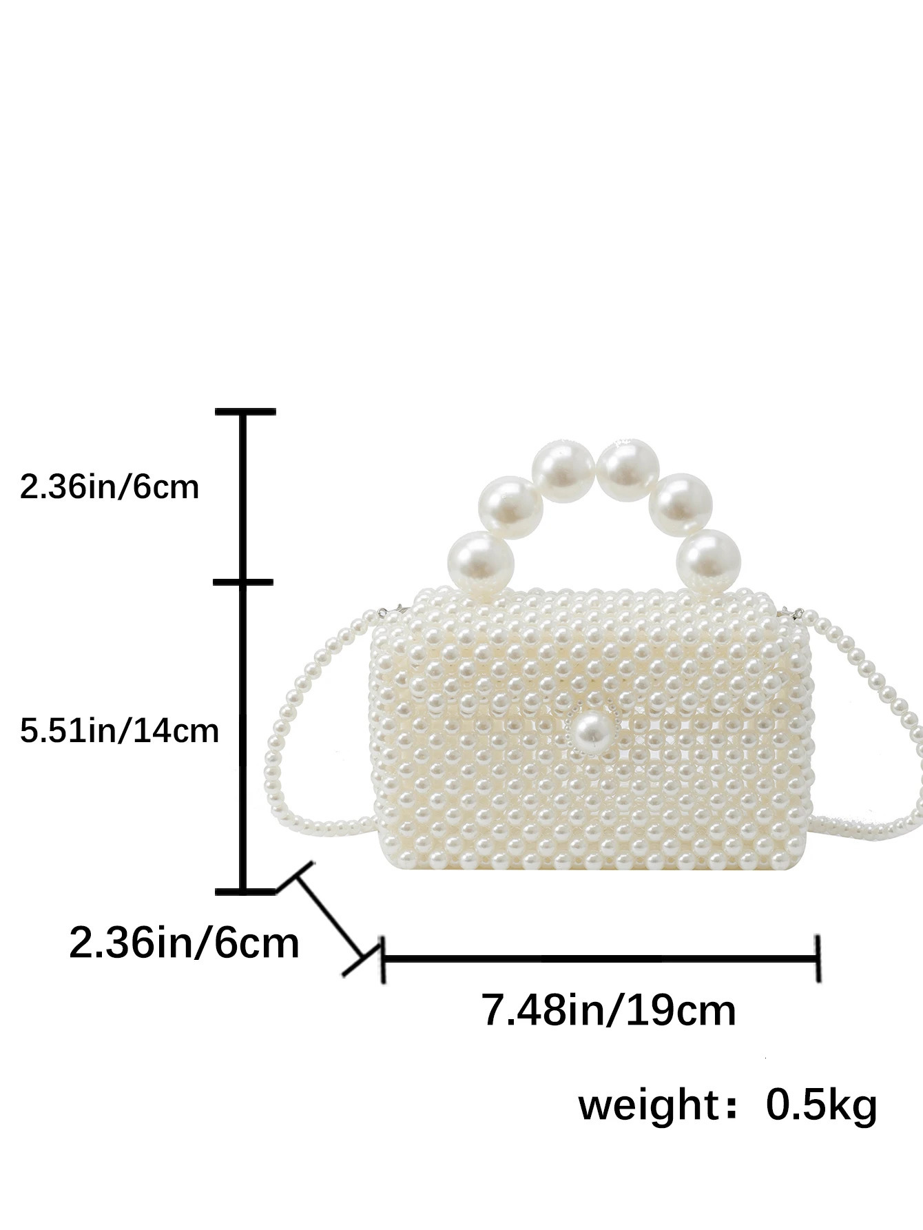Classic Fashion Trend Handmade Beaded Woven Bag Elegant Temperament Handbag Exquisite Fashion Pearl Chain Shoulder Crossbody 250325