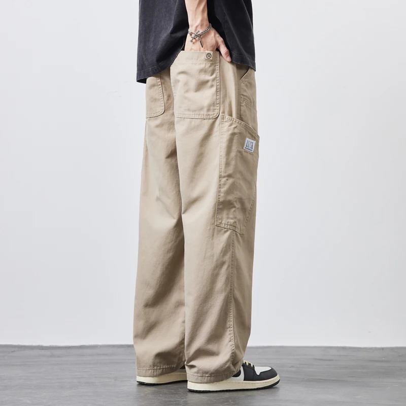 Mens cargo pants drag with multi pocket casual bag street wear sports pants mens outdoor hiking diagonal track jogger 250321