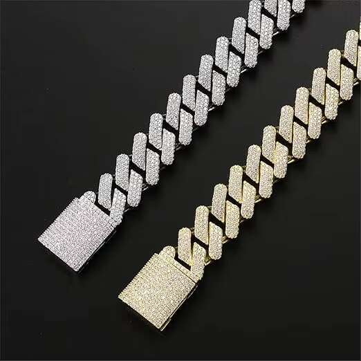 Customized 18 mm Moissanite Cuban Link Chain for Men Bust down Wedding Necklaces Moissanite Diamonds Customizable Cuban Jewelry