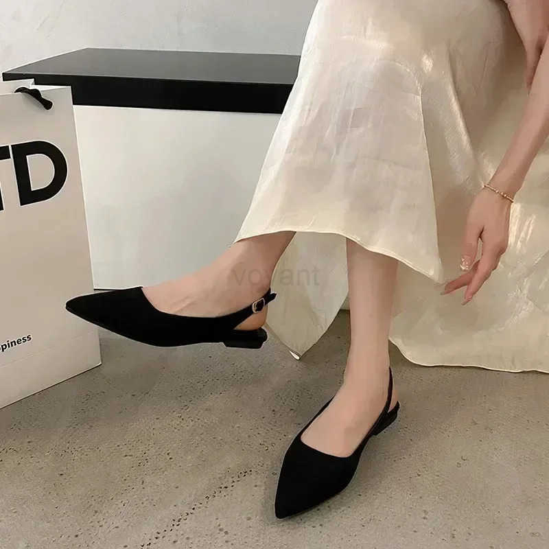 Pointed Toe Flats Sandals Wen Shoes Sexy New Shallow Dress Par Shoes 2024 Fad Summer Slippers Outdoor Walking Femme Zapatos Z250326