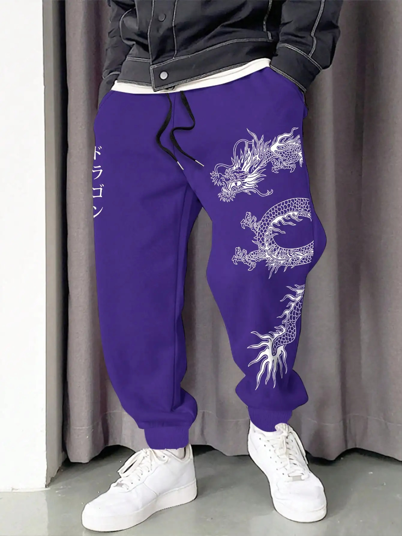2024 mens casual sports pants trend loose trousers spring and autumn retro S3XL 250326