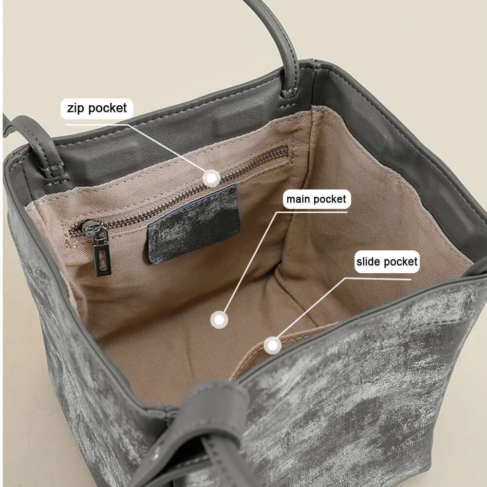 Fashion Silk Women Bucket Suede Leather Female Party Handbag Custom Name Multiple Lady Shoulder Bag With Top Handles