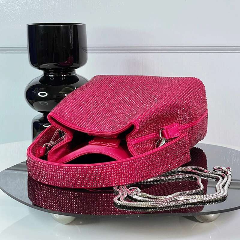 Evening Shiny Rhies Clutch Party Bags For Women Designer Handbag Purse 2023 New In Fashion Mini Shoulder Crossbody