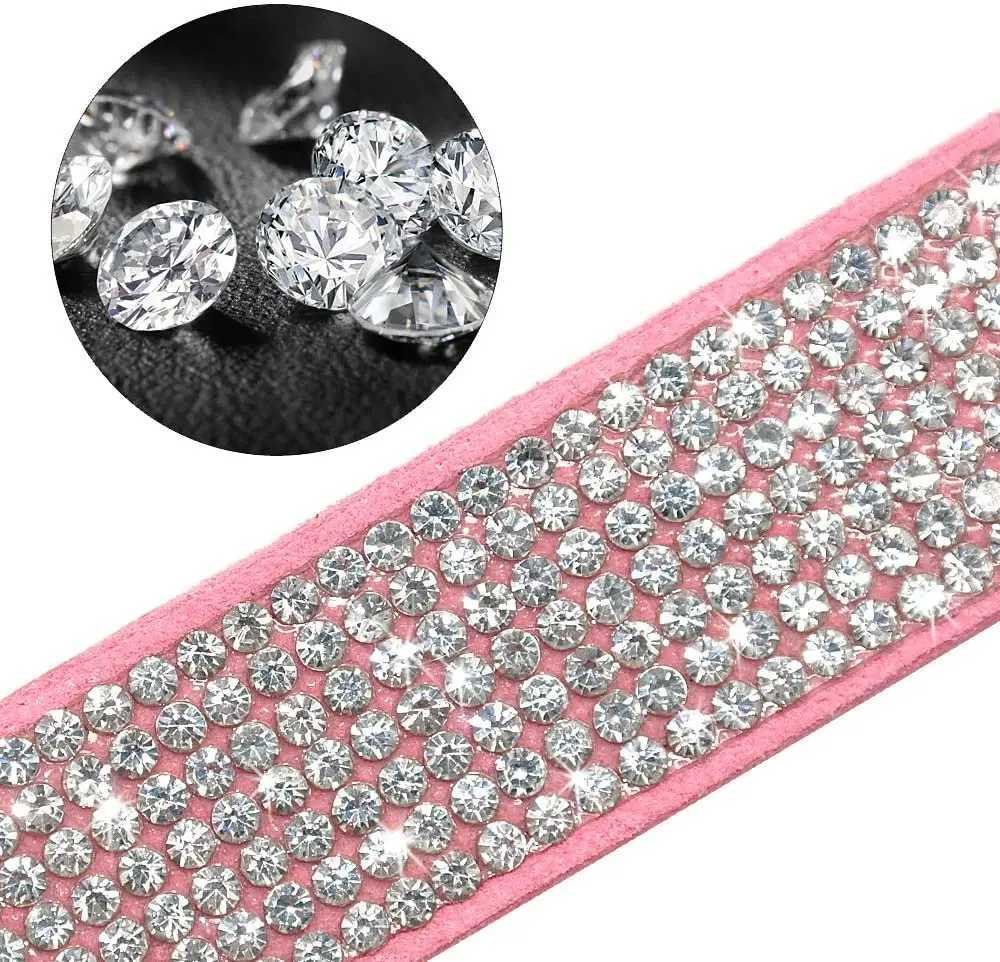 Pet harness with rhinestone pendant crystal adjustable chest strap soft suede bow leather high-quality direct shipping X250326