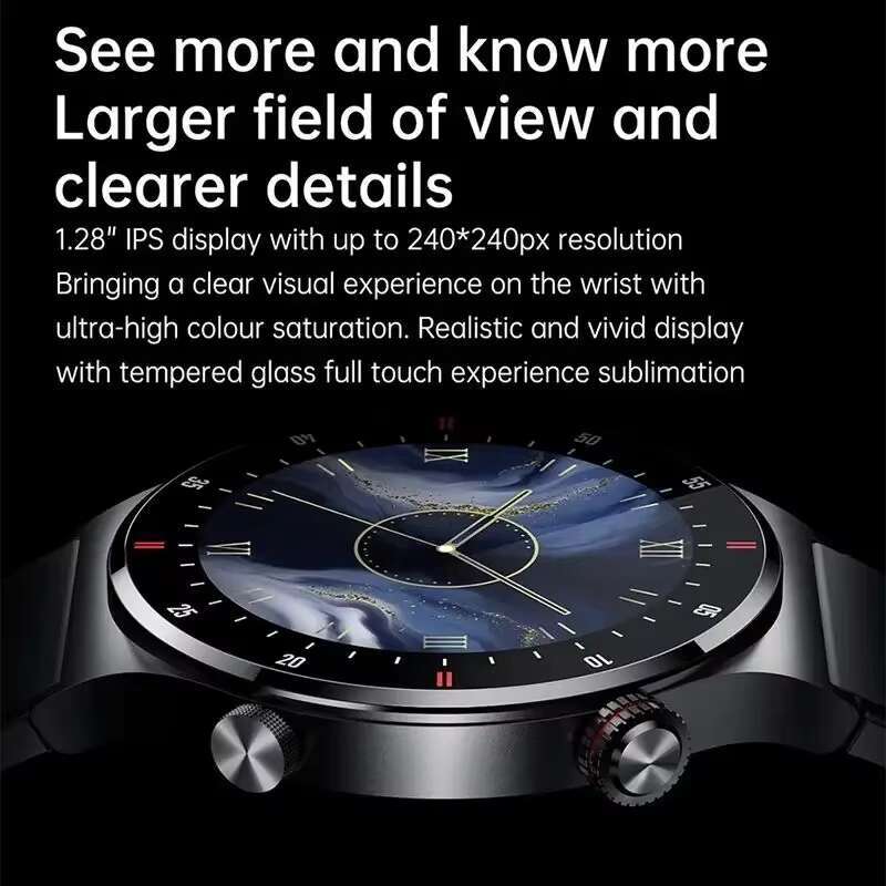 Qw33 Bw0382 Round Fashion Smartwatches Montre Intelligente Hombre Sport Fiess Tracker Mens Style Full Touch Screen Smart Watch