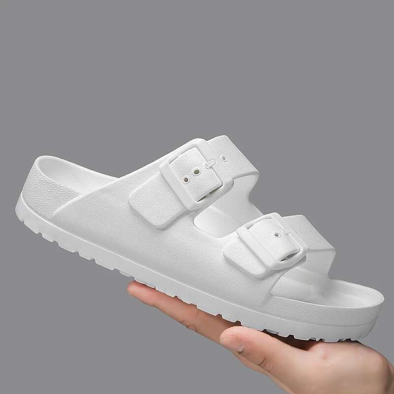 2025 Summer New Women's Classic Designer Fashion Slippers Double Button Beach Sandals Comfortable and Lightweight EVA