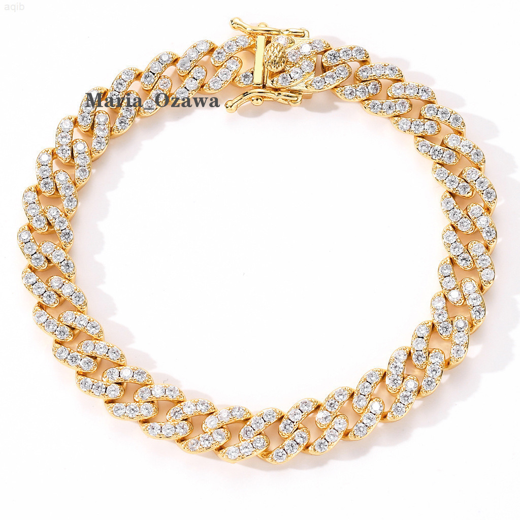 2023 New Style Lifeng Luxury Jewelry Sliver Gold Moissanite Diamond Cuban Chain Trendy Fashion Style Hip Hop Jewelry