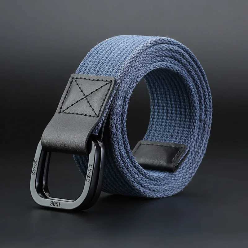 3.8cm Simple Canvas Mens Belt Fashion Thick Weaving Outdoor Sports Wear resistant Tool Solid Color Belt Womens Wholesale W250326