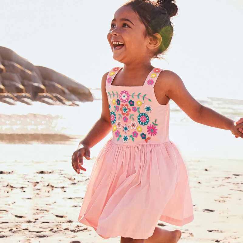 Little Maven 2025 baby girl casual clothing cotton cute childrens summer dress for children aged 2 to 7 W250326