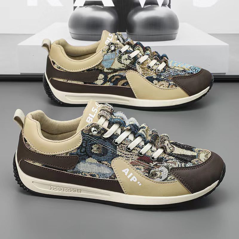 Light Luxury Designer Shoes Canvas Teddy Bear Men's Summer Multifunctional Breathable Sports Shoes Comfortable Soft Sole Fashionable Color Blocke