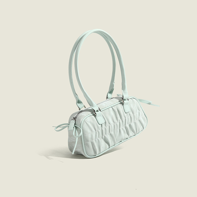 Bow Pleated Baguette Bag For Women 2025 Spring New Fresh Sweet All-in-one Braided Underarm Bag Designer Bag