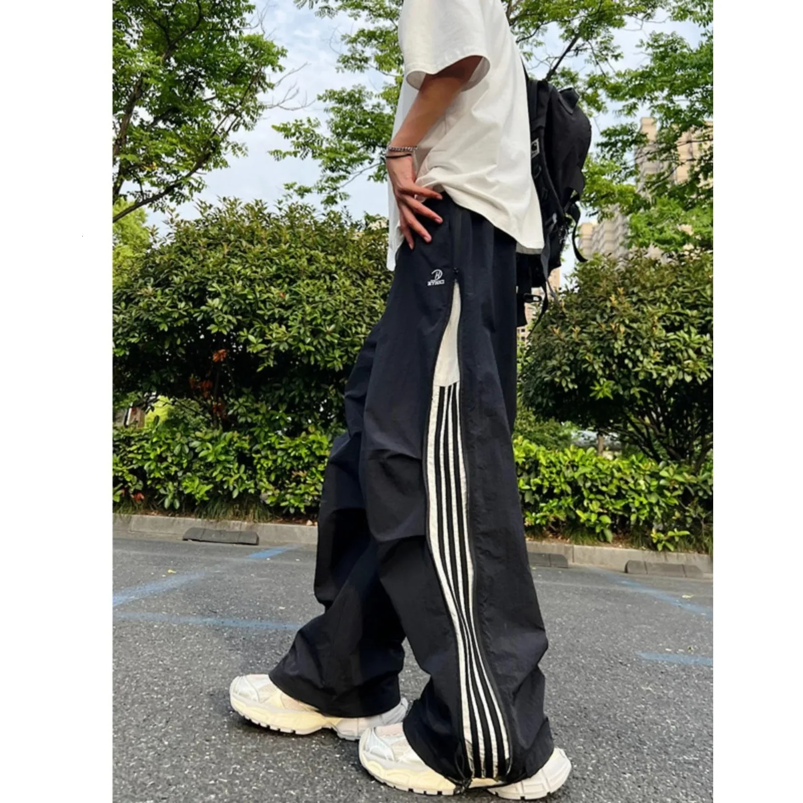 American style casual Trouser autumn trend street thin fast drying straight leg sports pants loose fit suitable for casual pants 250321
