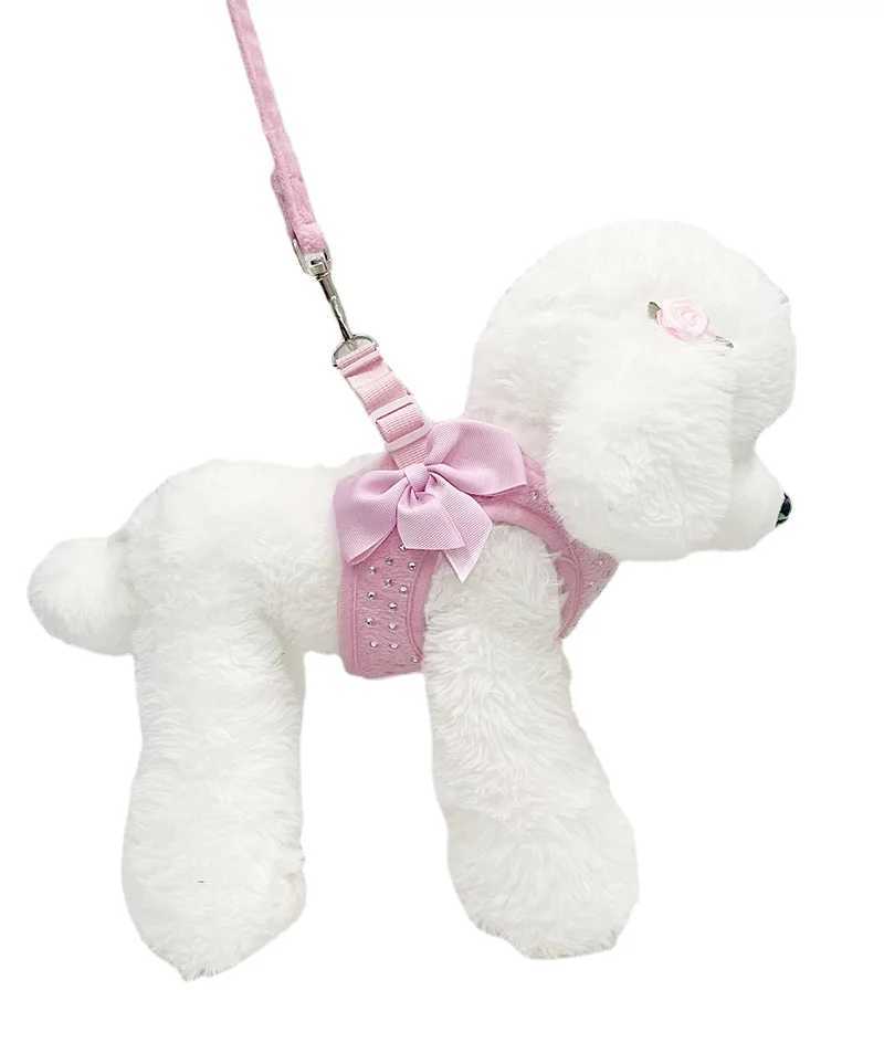 Small diamond decoration soft and breathable dog chest strap dog chest strap pet chest strap three sizes X250326