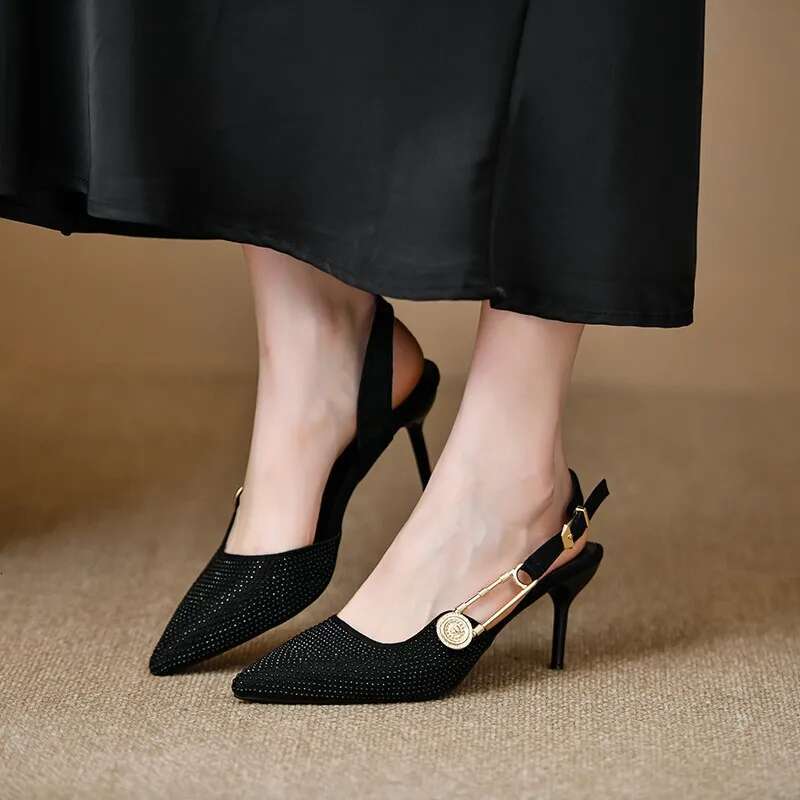 2025 Summer New Pointed High Heels Party Dress Designer Fashion Sandals Elegant and Sexy Office Gladiator Women's High Heels
