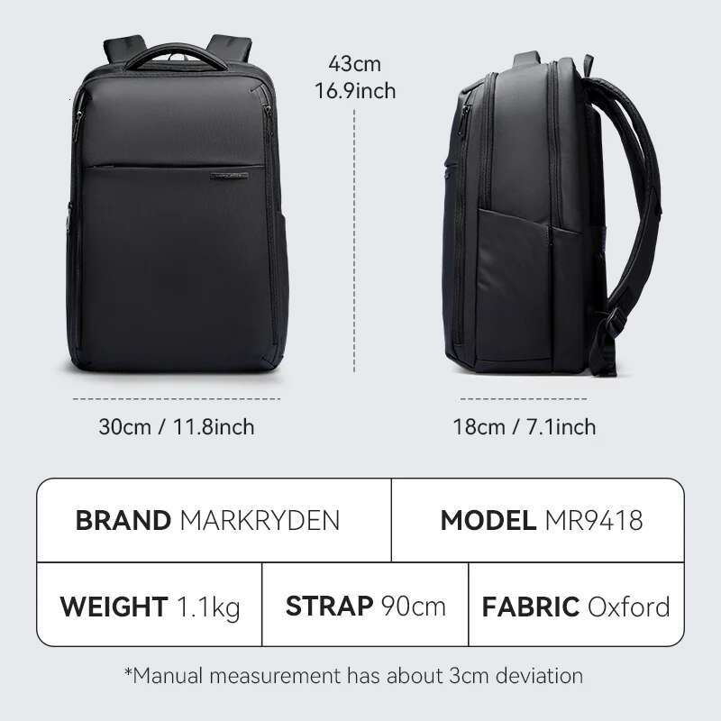 MARK RYDEN Men Ykk Zipper Business Travel Backpack Fits 15.6 Inch Laptop Zaino Uomo Man Bagpack For Travel