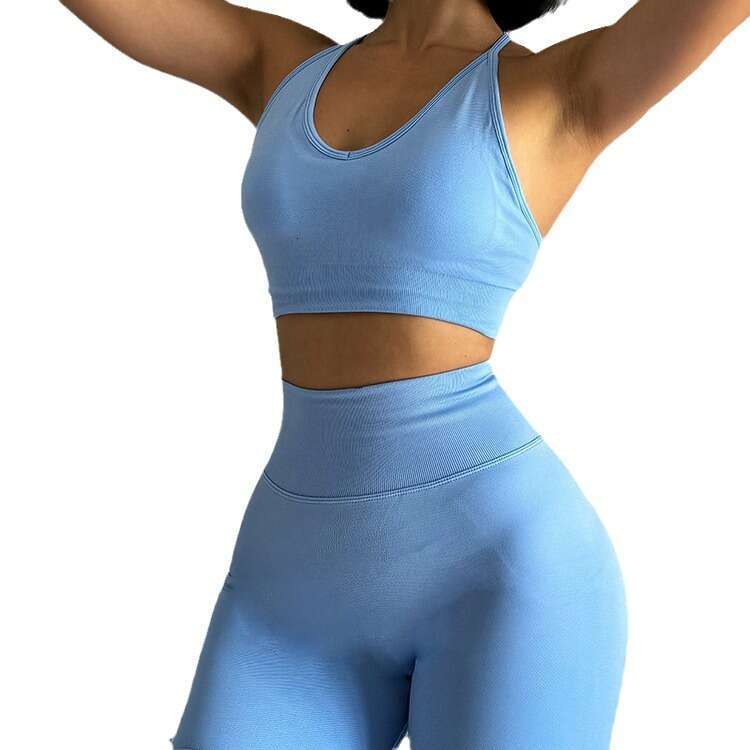 Women Yoga Pants New Fitness Beautiful Back Bra Yoga Suit Women S Quick Drying Exercise Training Hip Lifting Three Part Shorts Set