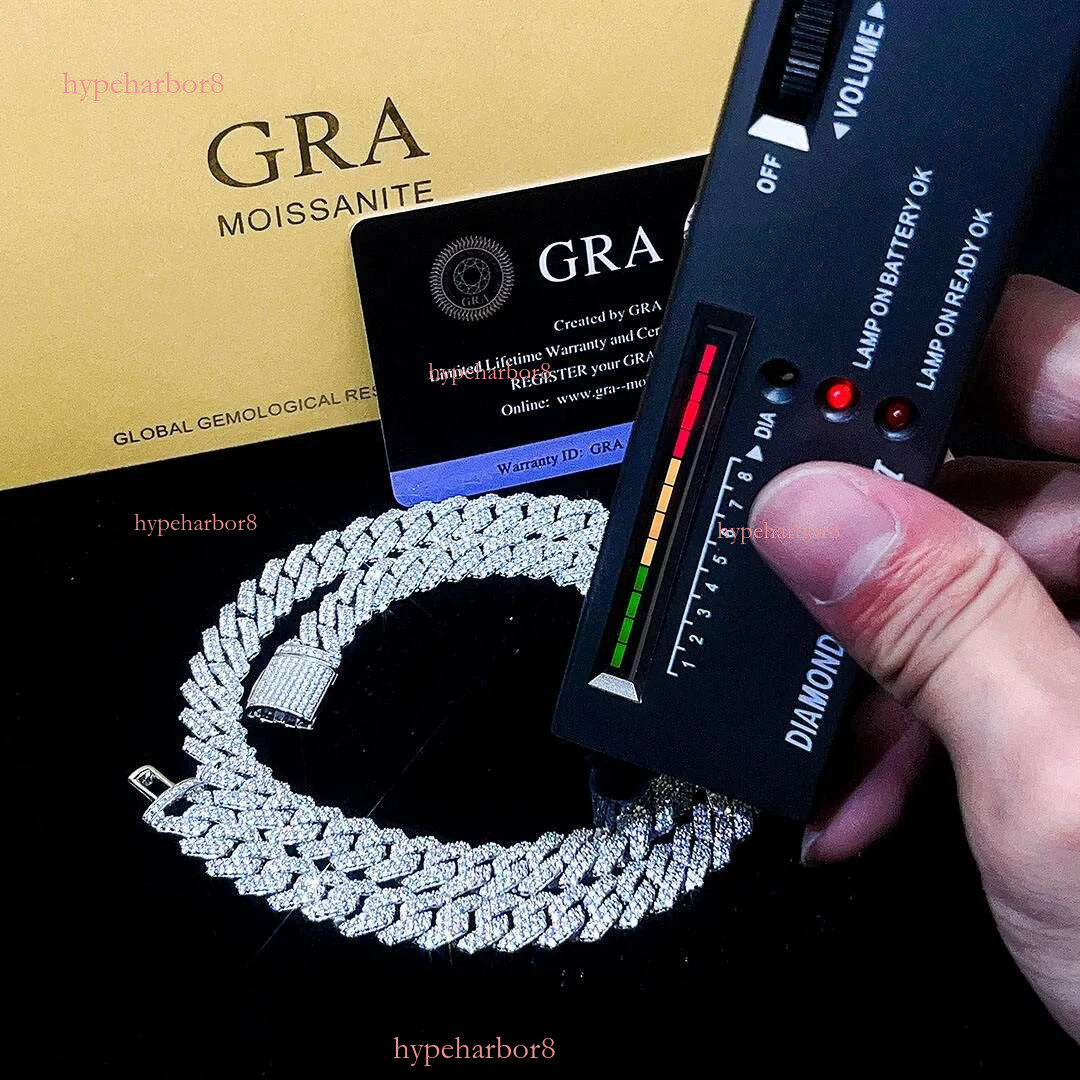 New Designer Necklace Necklaces Pass Dia Test 8-14Mm Wide Gra Moissanite Gold Sterg Sier Cuban k Chain For Men Hip Hop Chains