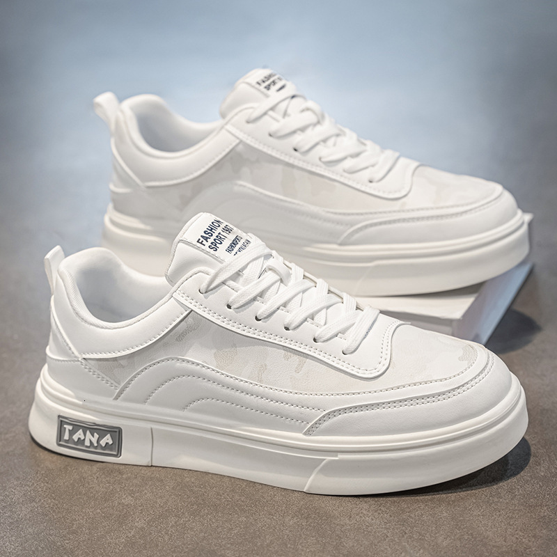 2025S New Trend Designer Men S Autumn Trend Casual Korean Version Leather Flat For Teenagers Versatile Height Increasing Sports White Trendy Shoes