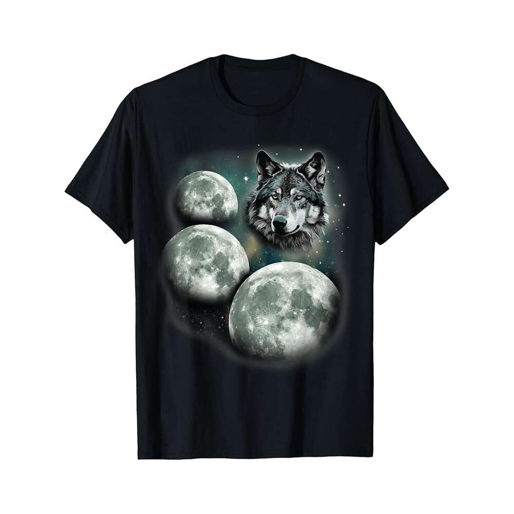 Designer T shirt Three Dragons Howling At The Moon Funny Dragon Starry Night - 220g Tshits